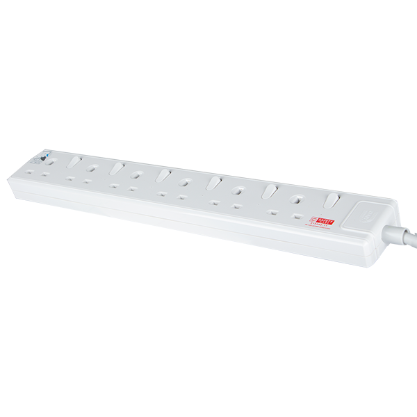 Daiyo DE386-6M LED 6 Way Socket Strip w Surge 6M