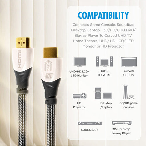 Daiyo 8K UHS HDMI Cable 2.1 Version 3M SC6363
