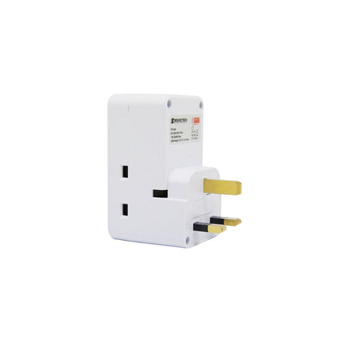SoundTeoh PP-34U 3 Way Adapter Plug W/3.4A USB (White)