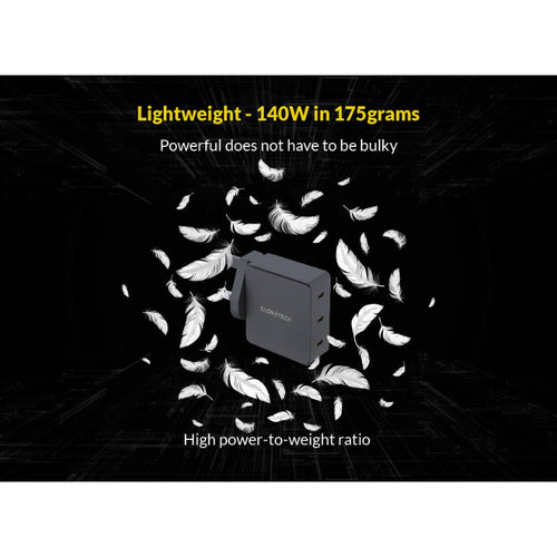 Elonxtech Powerboost 140W GaN3 Wall Adapter (Black)