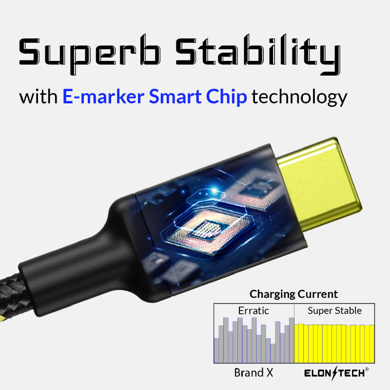 Elonxtech 100W LED Display USB C-C Cable (0.25M)