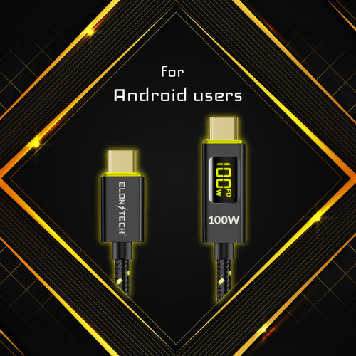 Elonxtech 100W LED Display USB C-C Cable (0.25M)