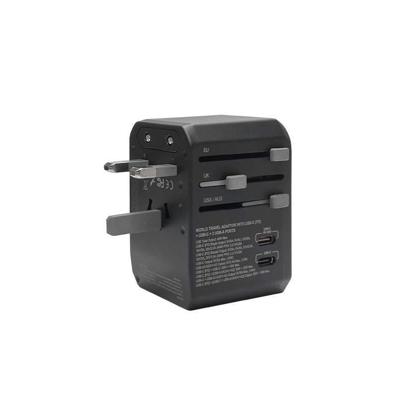 Soundteoh TA-345 45W Travel Adaptor W/2 USB-A + 2 USB-C