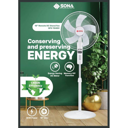 Sona SFS1184DC 16-inch Remote DC Stand Fan