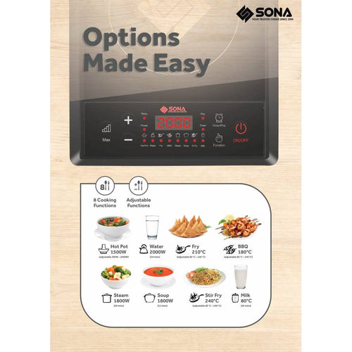 Sona SIC8655 Induction Cooker with Free Pot