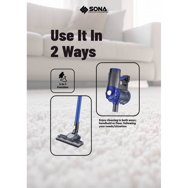 Sona SVC6820 Cordless Handheld Vacuum Cleaner