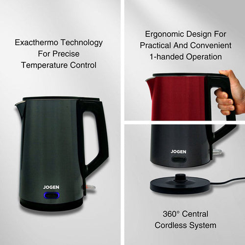 Jogen KE4211 Stainless Steel Kettle 1.7L 2200w Keep Warm (Red)