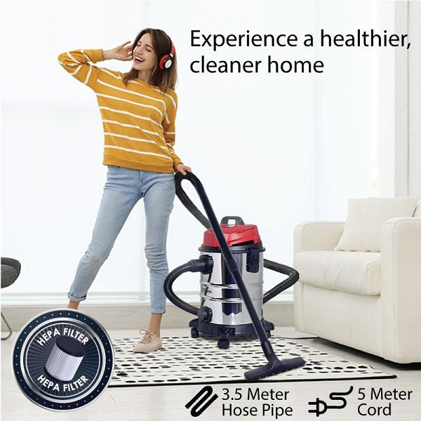 PowerPac PPV2500 Wet & Dry Vacuum Cleaner 25L 1400W