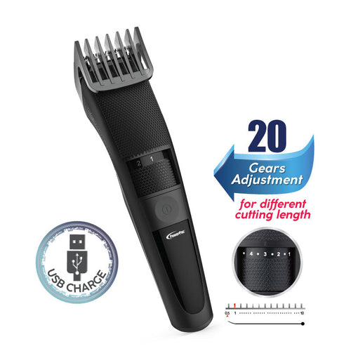 PowerPac USB Hair Cutter with 10 Selectors