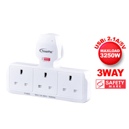 PowerPac PP277 3-Way Socket (White)