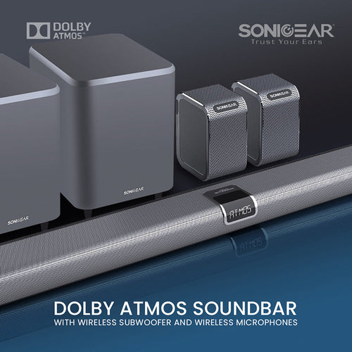 SonicGear Studiobar 3000 + Subwoofer + Mic