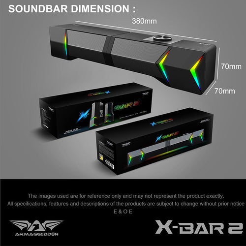 Armaggeddon X-Bar 2 RGB 2.0 Gaming Soundbar