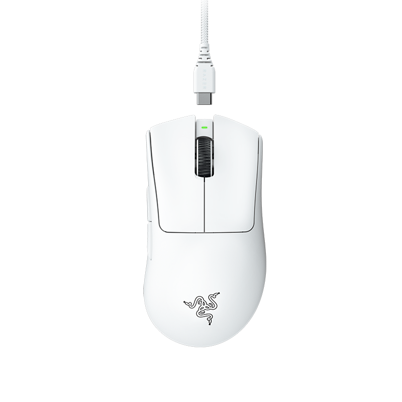 Razer DeathAdder V3 Pro - White Edition - Ultra-lightweight Wireless Ergonomic Esports Mouse