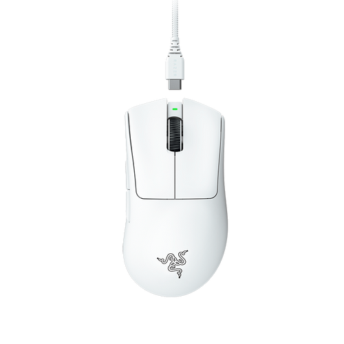 Razer DeathAdder V3 Pro - White Edition - Ultra-lightweight Wireless Ergonomic Esports Mouse
