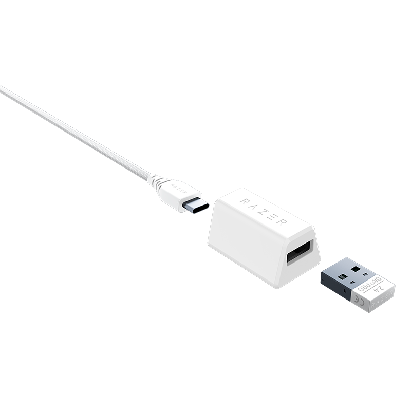 Razer DeathAdder V3 Pro - White Edition - Ultra-lightweight Wireless Ergonomic Esports Mouse