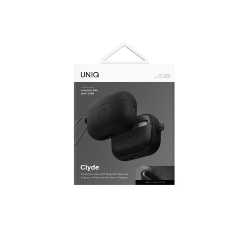 Uniq CLYDE AirPods Pro 2nd Gen Lock Case - (Charcoal/Dark Grey)