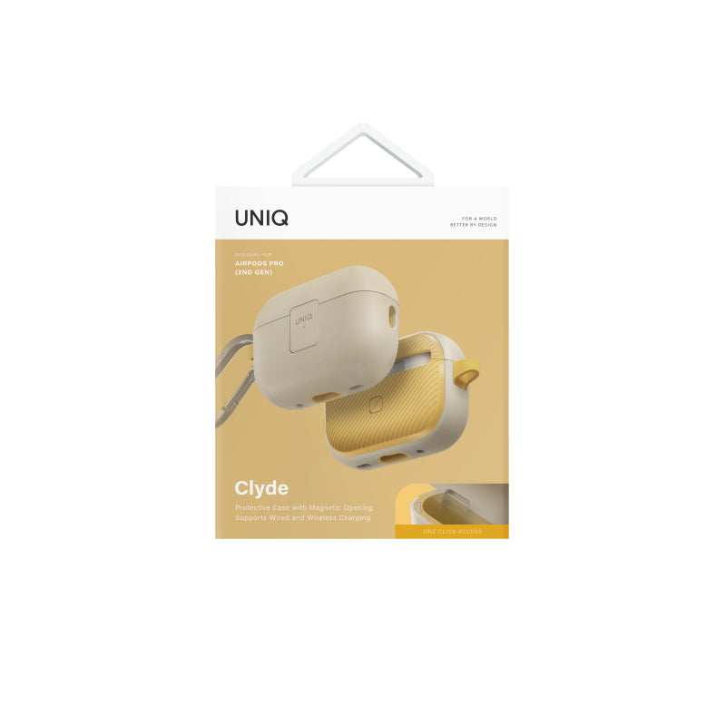 Uniq CLYDE AirPods Pro 2nd Gen Lock Case - (Ivory/Canary Yellow)