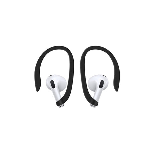 Uniq NEXO Active Hybrid Silicone Airpods 4th Gen (2024) Case with Sports Ear Hooks (Black)