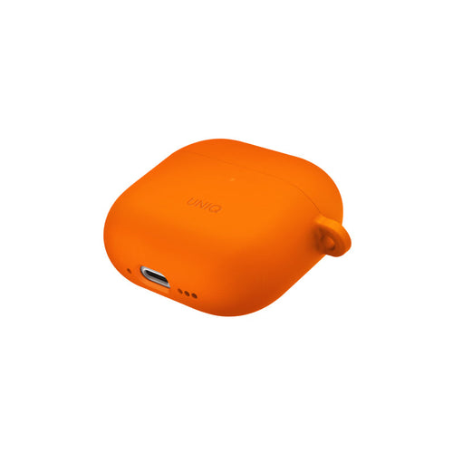 Uniq NEXO Active Hybrid Silicone Airpods 4th Gen (2024) Case with Sports Ear Hooks (Volt Orange)