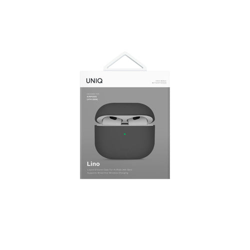 Uniq Lino Hybrid Liquid Silicon Airpods 4th Gen (2024) Case - Ash Grey
