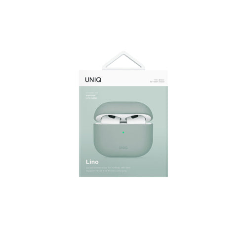 Uniq Lino Hybrid Liquid Silicon Airpods 4th Gen (2024) Case - Iceplant Green