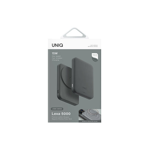 Uniq Lyden Lexa 5000mAh Magnetic Fast Wireless USB-C PD Power Bank - (Lichen Green)