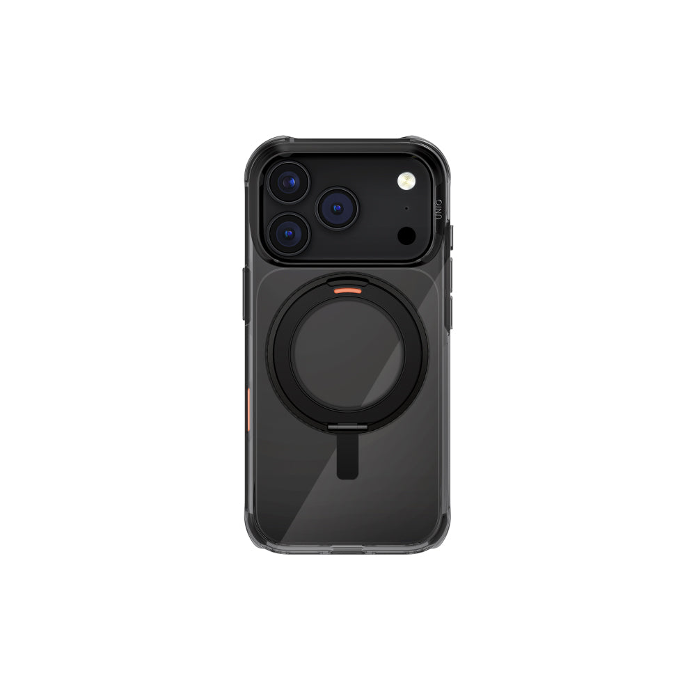 Uniq Hybrid iPhone 17 Pro (2025) 6.3  Swivix With 360 Rotating Kickstand - Carbon Black