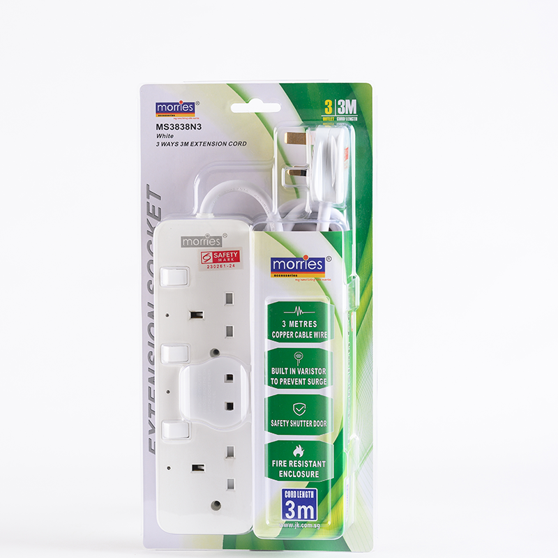 Morries 3838 N3 3way [3M] 13A Extension Cord