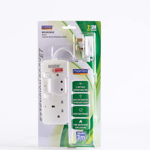 Morries 2828 N2 2way [3M] 13A Extension Cord