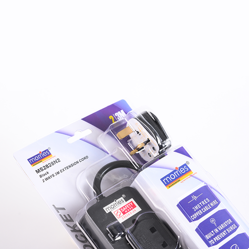 Morries MS2828N2 2Way 3M Extension with Surge (Black)