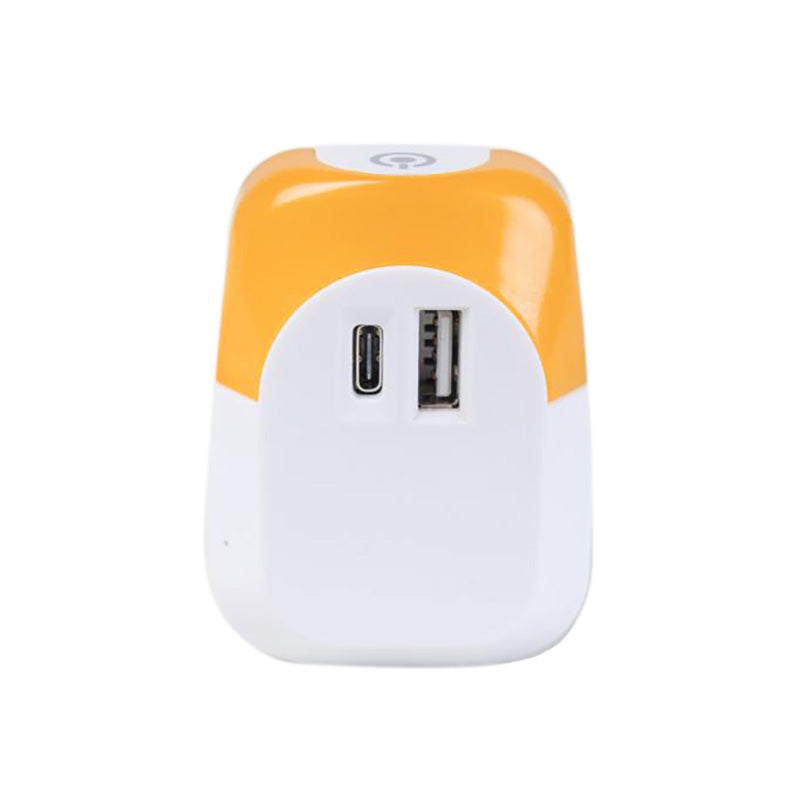 Morries MS2001USB/C/Y USB A+C Adaptor with Night Light (Yellow)