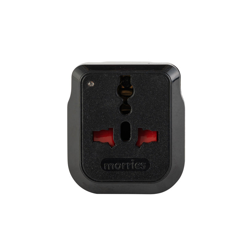 Morries MS3106N Travel Adaptor with Neon Indicator (Black)