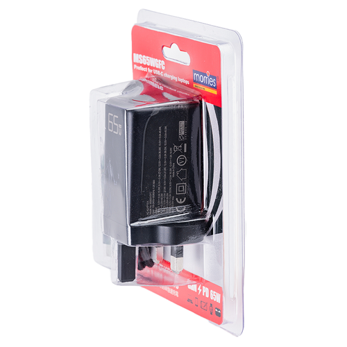 Morries MS65WGFC(BK) 65W 2C1A Fast Charge Adapter come with 1.5M C Cable (Black)