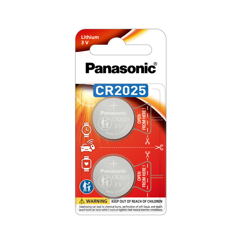Panasonic CR-2025PT/2B 2pc Lithium Coin Battery