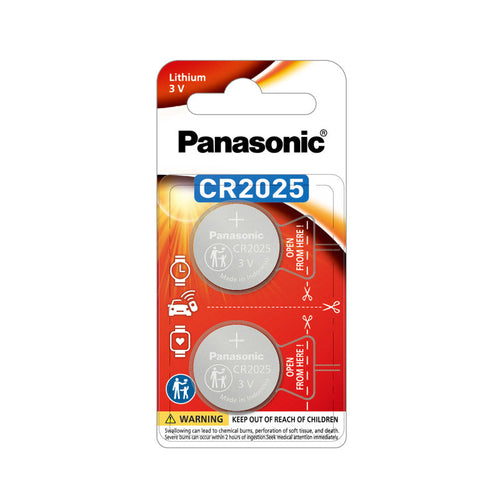 Panasonic CR-2025PT/2B 2pc Lithium Coin Battery