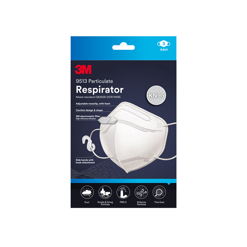 3M 9513 KN95 Non-Valve Resealer Zipper (3 Pcs)