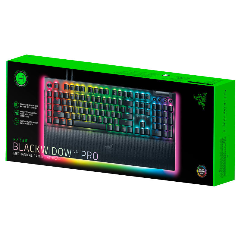 Razer BlackWidow V4 Pro - Mechanical Gaming Keyboard (Green Switch)