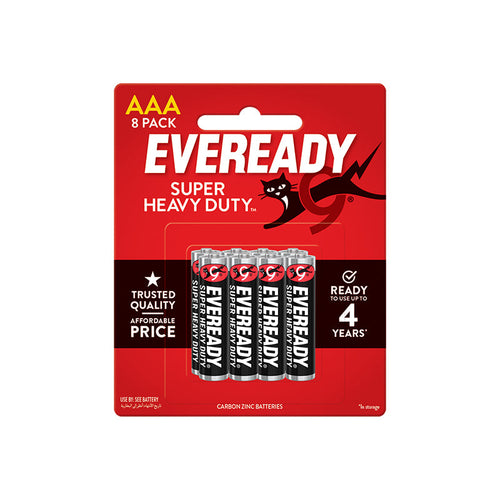 Eveready 1212 BP8 AAA Super Heavy Duty Carbon Zinc Battery