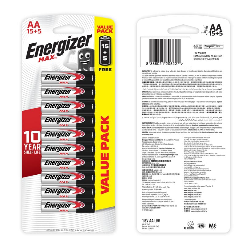 Energizer Max BP15+5 AA Alkaline Battery