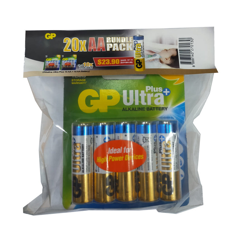 GP GPPCA15UP164 10AA Card 20s Alkaline Ultra Plus Bundle Pack