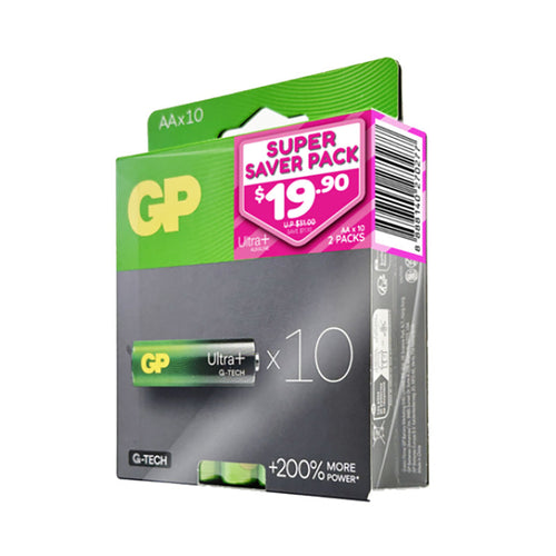 GP Alkaline Ultra Plus 10 AA + 10 AA Super Saver Pack