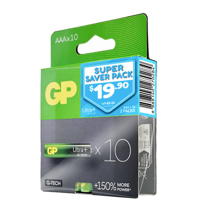 GP Alkaline Ultra Plus 10 AAA + 10 AAA Super Saver Pack