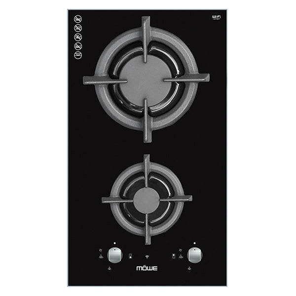 Mowe 30cm 2 Burners Wi-Fi Glass Hob (Black) [MW230G]