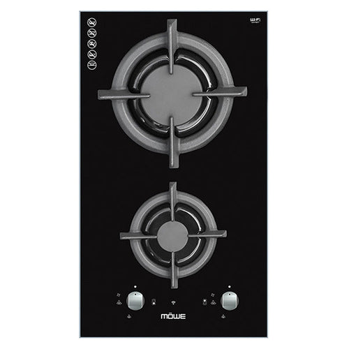 Mowe 30cm 2 Burners Wi-Fi Glass Hob (Black) [MW230G]