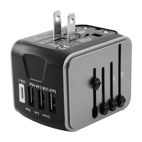 VCE VE-TA3C Universal Travel Adaptor (Silver)