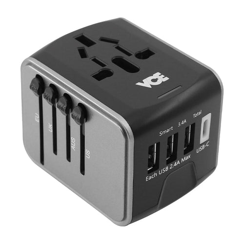VCE VE-TA3C Universal Travel Adaptor (Silver)
