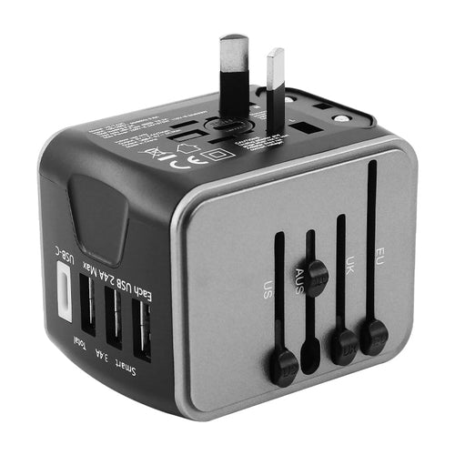 VCE VE-TA3C Universal Travel Adaptor (Silver)