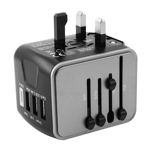 VCE VE-TA3C Universal Travel Adaptor (Silver)