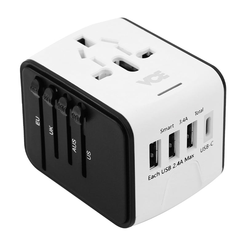VCE VE-TA3C Universal Travel Adaptor (White)