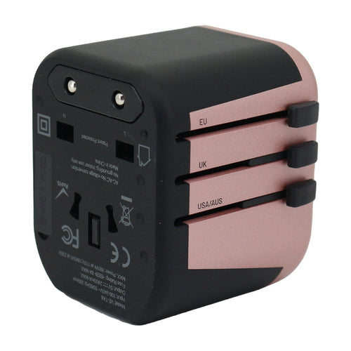 VCE VE-TA8 Universal Travel Adaptor (Rose Gold)